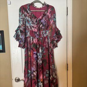 Soft Surroundings Floral Woven Lightweight Dress - Fully Lined